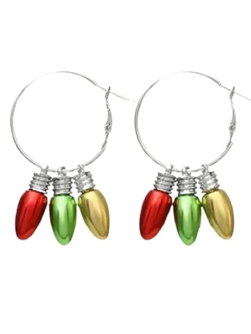 NEW Christmas Holiday Lights Earrings in green, red, gold & silver French hook
